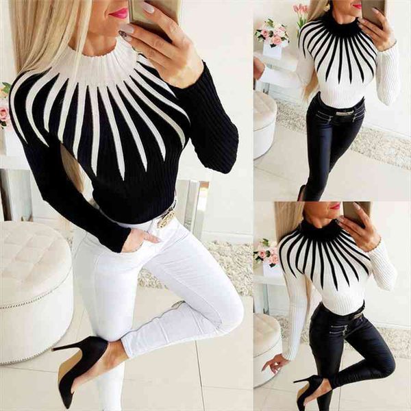 women turtleneck knitted sweater color matching winter fashion ladies warm long sleeve slim fit casual clothing pullover top, White;black
women turtleneck knitted sweater color matching winter fashion ladies warm long sleeve slim fit casual clothing pullover top, White;black