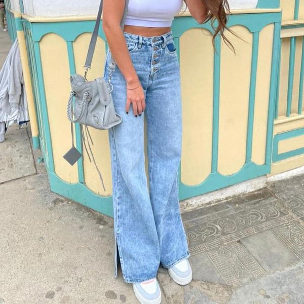women's jeans baggy high waist wide leg straight splited flare light blue full length 2021 autumn casual fashion denim pants
women's jeans baggy high waist wide leg straight splited flare light blue full length 2021 autumn casual fashion denim pants