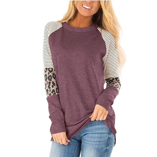 autumn spring women long sleeve stitching casual t-shirt o-neck loose tee fashion ladies leopard print cloth stripe wear, White
autumn spring women long sleeve stitching casual t-shirt o-neck loose tee fashion ladies leopard print cloth stripe wear, White