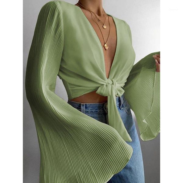 leosoxs 2021 summer women's fashion solid deep v neck flare long sleeve ladies crop bow patchwork bodycon t shirt t-shirt, White
leosoxs 2021 summer women's fashion solid deep v neck flare long sleeve ladies crop bow patchwork bodycon t shirt t-shirt, White