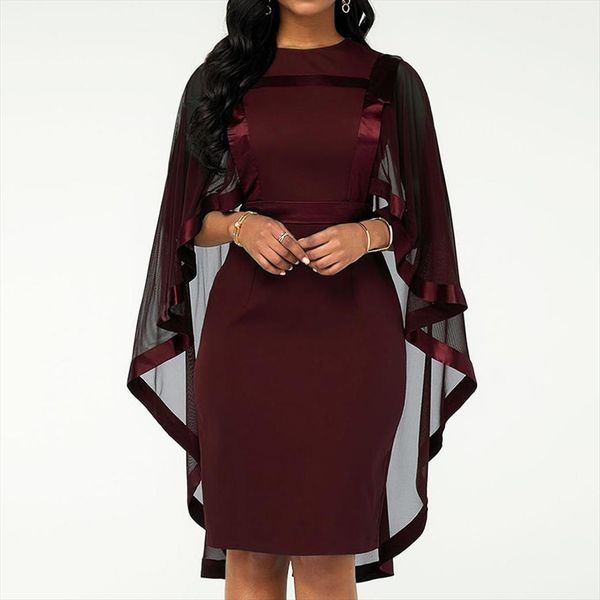 fashion dress cape slim womens tracksuits fit round collar mesh stitching cocktail party banquet bodycon lady dresses summer, Gray
fashion dress cape slim womens tracksuits fit round collar mesh stitching cocktail party banquet bodycon lady dresses summer, Gray