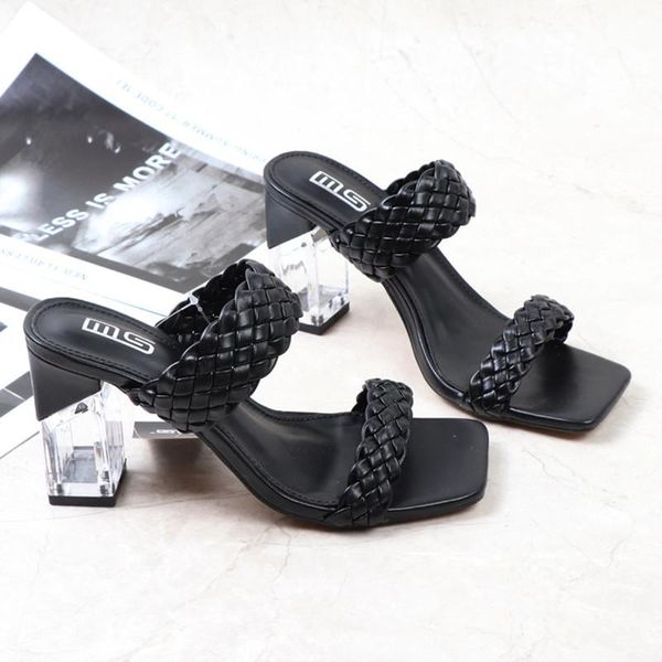 slippers women transparent heel 2021 summer ladies narrow band sandals high heels cross woven slides fashion leather shoes, Black
slippers women transparent heel 2021 summer ladies narrow band sandals high heels cross woven slides fashion leather shoes, Black