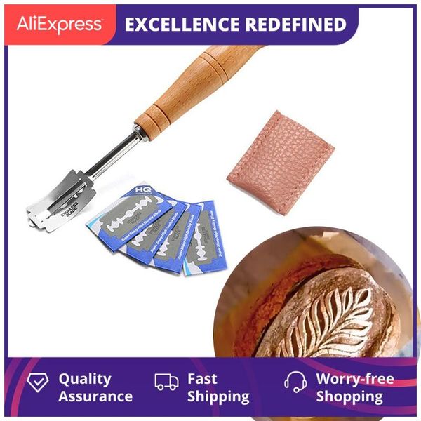baking & pastry tools plastic/wooden bread lame bakery scraper knife/slicer/cutter dough breads scoring with blades and cover 376
baking & pastry tools plastic/wooden bread lame bakery scraper knife/slicer/cutter dough breads scoring with blades and cover 376