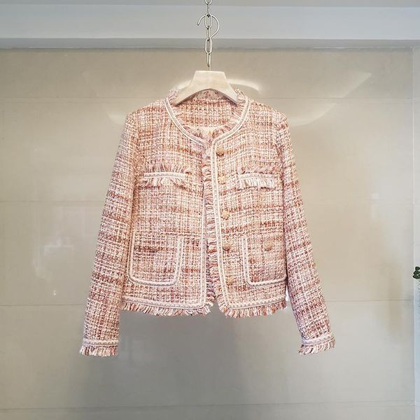 women's jackets jsxdhk luxury quality pink fringed tweed jacket coat autumn winter beaded single breasted tassel pocket woolen outerwea, Black;brown
women's jackets jsxdhk luxury quality pink fringed tweed jacket coat autumn winter beaded single breasted tassel pocket woolen outerwea, Black;brown