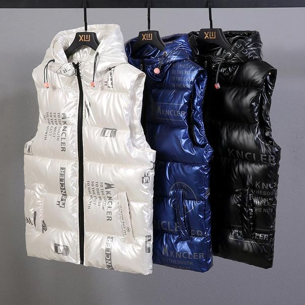 men's vests 2021 winter hooded vest men casual thicken waterproof warm big pockets sleeveless parka hat detachable size 4xl 5xl 6xl, Black;white
men's vests 2021 winter hooded vest men casual thicken waterproof warm big pockets sleeveless parka hat detachable size 4xl 5xl 6xl, Black;white