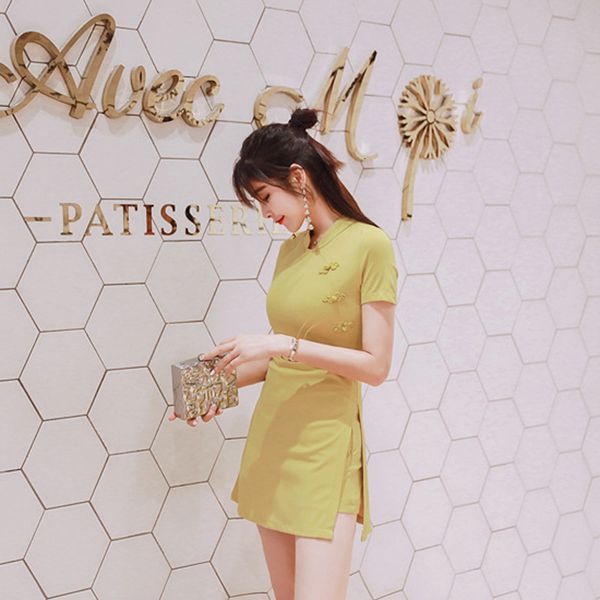 luxury casual dresses advanced sense improved high-end cheongsam drs shorts set women's summer fashion temperament two-piece set, Black;gray
luxury casual dresses advanced sense improved high-end cheongsam drs shorts set women's summer fashion temperament two-piece set, Black;gray