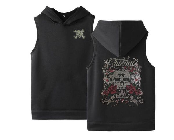 men' tank vest with hat plus size high-quality brand hooded jacket thin design, White;black
men' tank vest with hat plus size high-quality brand hooded jacket thin design, White;black