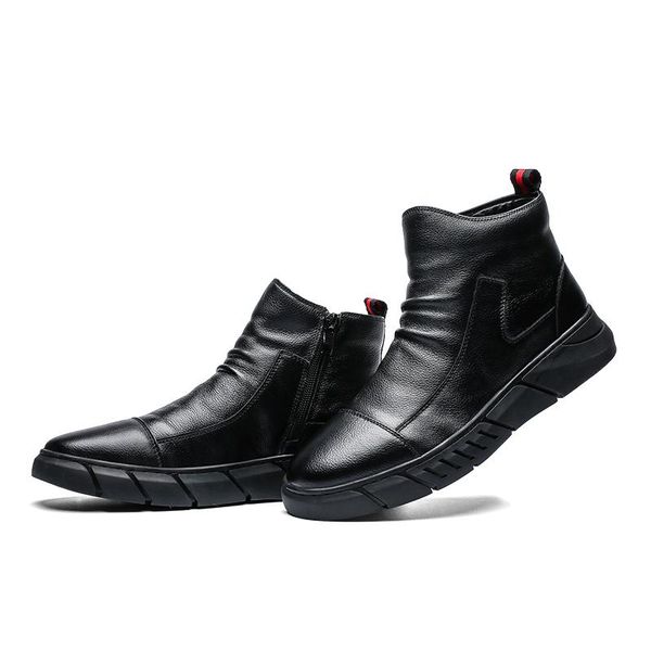 boots men leather shoes slip on fashion ankle rubber soft business casual flat hiking, Black
boots men leather shoes slip on fashion ankle rubber soft business casual flat hiking, Black