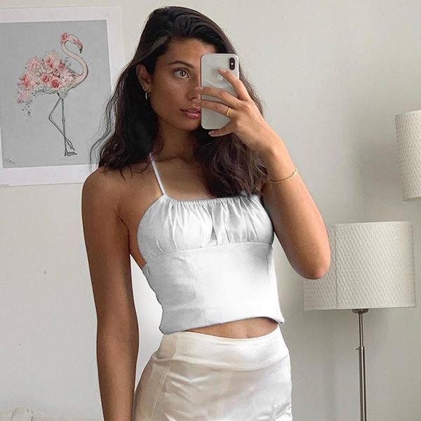 women's tanks & camis women spaghetti strap vest crop sleeveless backless slim low-cut shirred u neck blouses elegant sexy, White
women's tanks & camis women spaghetti strap vest crop sleeveless backless slim low-cut shirred u neck blouses elegant sexy, White