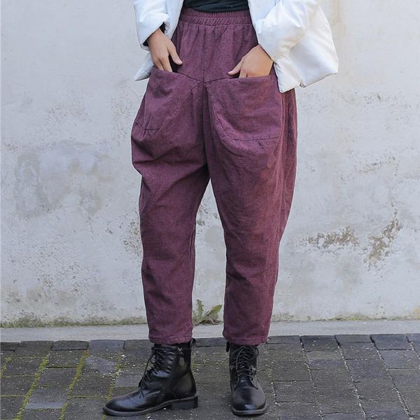 women's pants & capris johnature women casual harem pockets elastic waist trouser 2021 autumn solid color vintage cloths loose, Black;white
women's pants & capris johnature women casual harem pockets elastic waist trouser 2021 autumn solid color vintage cloths loose, Black;white