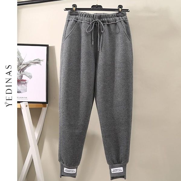 women's pants & capris yedinas 2021 winter trousers women elastic high waist joggers plus velvet streetwear ladies harems warm, Black;white
women's pants & capris yedinas 2021 winter trousers women elastic high waist joggers plus velvet streetwear ladies harems warm, Black;white