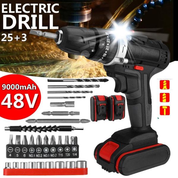 professiona electric drills 48v 3 in 1 cordless drill screwdriver 2 speed 25+3 turque wireless power driver tool set with battery accessorie
professiona electric drills 48v 3 in 1 cordless drill screwdriver 2 speed 25+3 turque wireless power driver tool set with battery accessorie