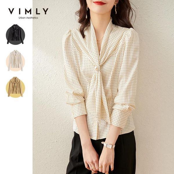 vimly 2021 spring women blouses fashion ribbon collar dot chiffon shirts elegant office lady blusas mujer female f6068 women's, White
vimly 2021 spring women blouses fashion ribbon collar dot chiffon shirts elegant office lady blusas mujer female f6068 women's, White