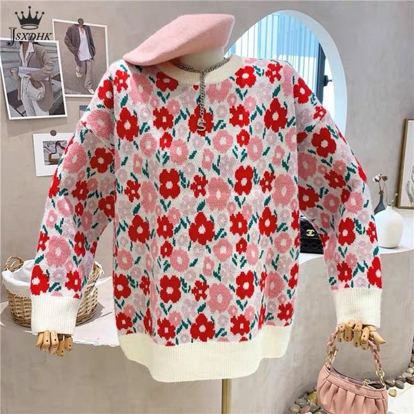 women's sweaters autumn winter thick sweater women retro lazy loose sweet flower printed o-neck pullovers long sleeve knitted female c, White;black
women's sweaters autumn winter thick sweater women retro lazy loose sweet flower printed o-neck pullovers long sleeve knitted female c, White;black