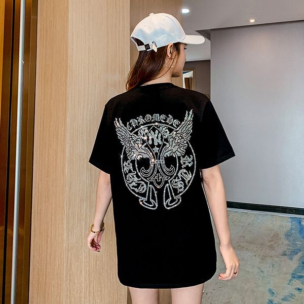 ch chao ch cross classic sanskrit drilling short sleeve 2021 summer loose medium length t-shirt, White
ch chao ch cross classic sanskrit drilling short sleeve 2021 summer loose medium length t-shirt, White
