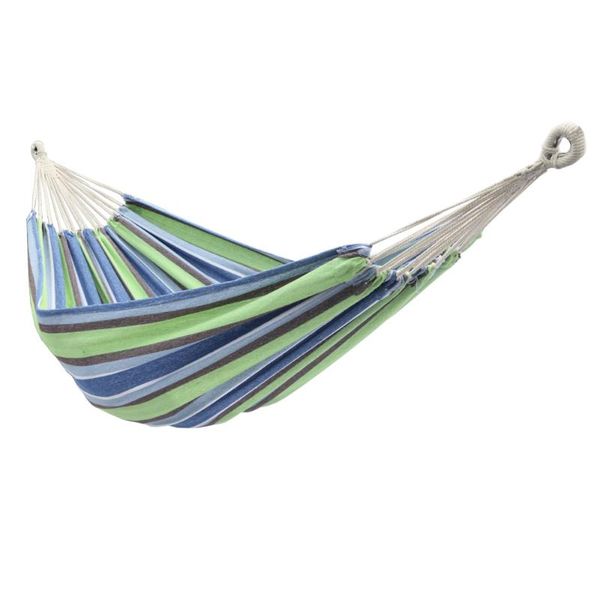camp furniture polyester cotton hammock portable beach swing bed with two 2m tie ropes and backbag green strip
camp furniture polyester cotton hammock portable beach swing bed with two 2m tie ropes and backbag green strip