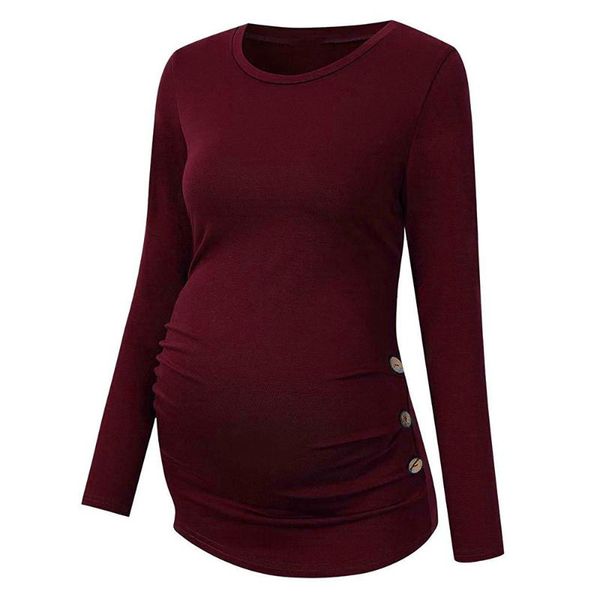 maternity & tees women's tunic mama clothes flattering side ruched long sleeve scoop neck pregnancy t-shirt soft casual tshirt d30, White
maternity & tees women's tunic mama clothes flattering side ruched long sleeve scoop neck pregnancy t-shirt soft casual tshirt d30, White