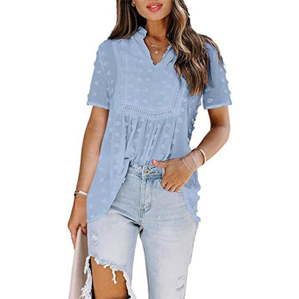 women's blouses & shirts women chiffon jacquard wool ball shirt summer loose casual short sleeve v-neck blouse femme blusas chic, White
women's blouses & shirts women chiffon jacquard wool ball shirt summer loose casual short sleeve v-neck blouse femme blusas chic, White