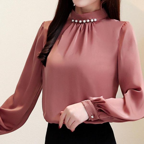 women's blouses & shirts fashion womens and beading stand collar office blouse women chiffon blusas shirt long sleeve plus size, White
women's blouses & shirts fashion womens and beading stand collar office blouse women chiffon blusas shirt long sleeve plus size, White