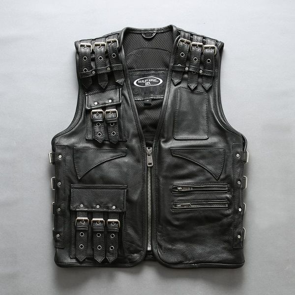 men's leather & faux angle 2021 men black motorcycle jacket vest fashion multiple shoulder straps and belts can be adjusted biker vests
men's leather & faux angle 2021 men black motorcycle jacket vest fashion multiple shoulder straps and belts can be adjusted biker vests