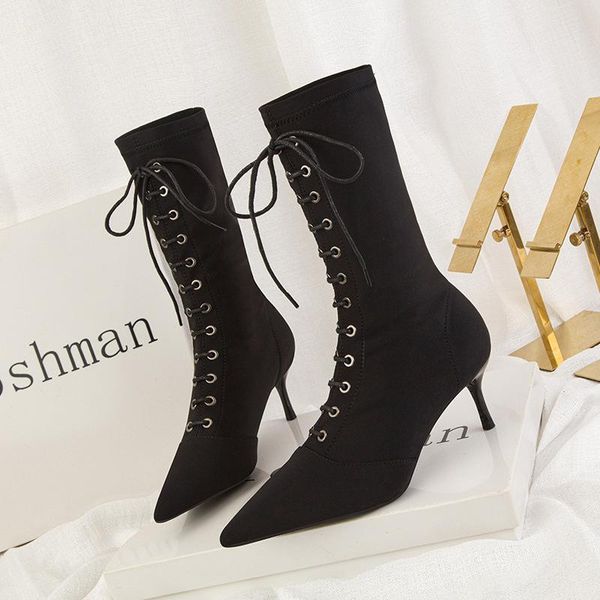 boots big size women middle calf booties winter elastic short boot kitten shoes pointed toes khaki z366, Black
boots big size women middle calf booties winter elastic short boot kitten shoes pointed toes khaki z366, Black
