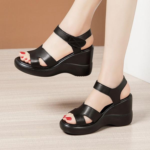 sandals small plus size 32-43 quality leather platform women shoes summer 2021 elegant high heels wedges for office, Black
sandals small plus size 32-43 quality leather platform women shoes summer 2021 elegant high heels wedges for office, Black