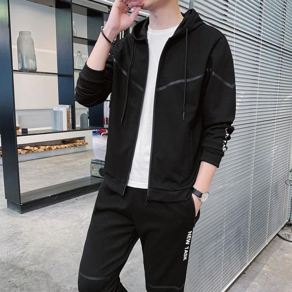 men's tracksuits manufacturers direct 2021 autumn fake cotton leisure sports suit two-piece fashion, Gray
men's tracksuits manufacturers direct 2021 autumn fake cotton leisure sports suit two-piece fashion, Gray