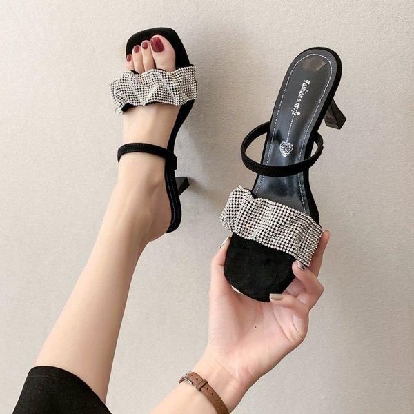 sandals rhinestone high heels pumps shoes women fashion open toe slip-on thin party one word with fairy, Black
sandals rhinestone high heels pumps shoes women fashion open toe slip-on thin party one word with fairy, Black