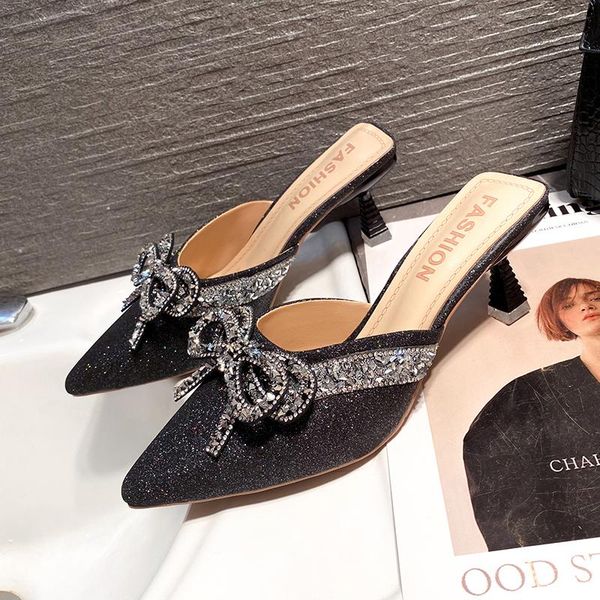 slippers summer fashion sandals pointed toe high heels women sweet outside butterfly-knot elegant office leisure, Black
slippers summer fashion sandals pointed toe high heels women sweet outside butterfly-knot elegant office leisure, Black