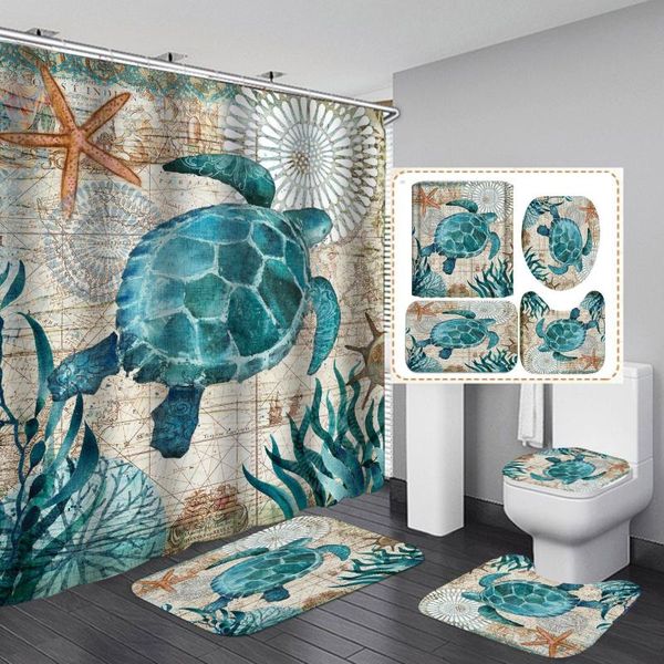 digital printing waterproof polyester marine biological shower curtain curtains