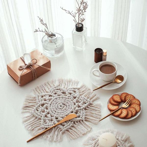mats & pads 1 pcs macrame cup pad bohemia table mat pure handmade cotton braid non-slip placemat heat insulation kitchen decor
mats & pads 1 pcs macrame cup pad bohemia table mat pure handmade cotton braid non-slip placemat heat insulation kitchen decor