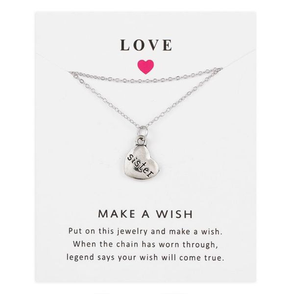 

pendant necklaces sister family member pendants link chain grandma aunt uncle daughter grandpa dad charm fashion jewelry love gift 1pcs, Silver