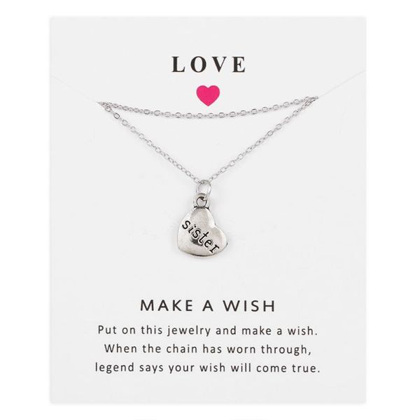 

pendant necklaces sister family member pendants link chain grandma aunt uncle daughter grandpa dad charm fashion jewelry love gift 1pcs, Silver