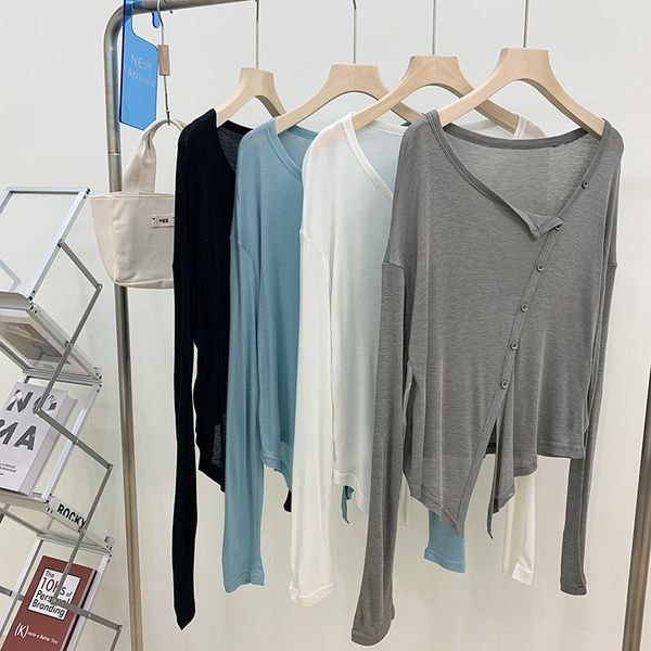 tees t-shirt large v-neck lazy long sleeve sweater women's summer korean version loose and diagonal neck thin sunscreen versatile t-sh, White
tees t-shirt large v-neck lazy long sleeve sweater women's summer korean version loose and diagonal neck thin sunscreen versatile t-sh, White