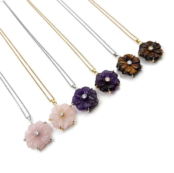 chains multi colors flower amethyst pendant necklace for women gold plated natural rose quartz silver neck chain zircon choker jewelry
chains multi colors flower amethyst pendant necklace for women gold plated natural rose quartz silver neck chain zircon choker jewelry