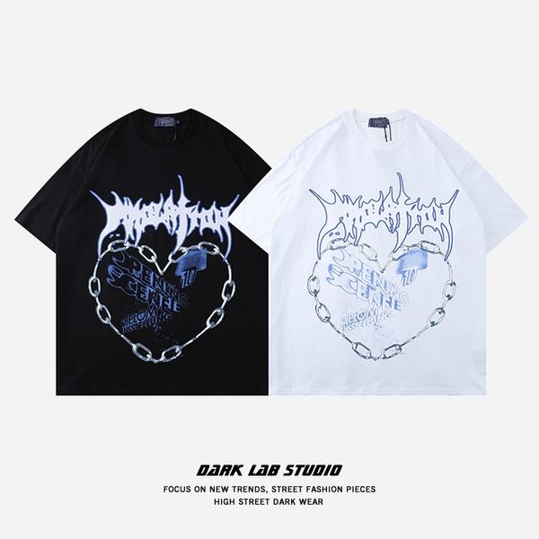ins high street dark print short t-shirt men's hip hop street loose niche design half sleeve top, White;black
ins high street dark print short t-shirt men's hip hop street loose niche design half sleeve top, White;black