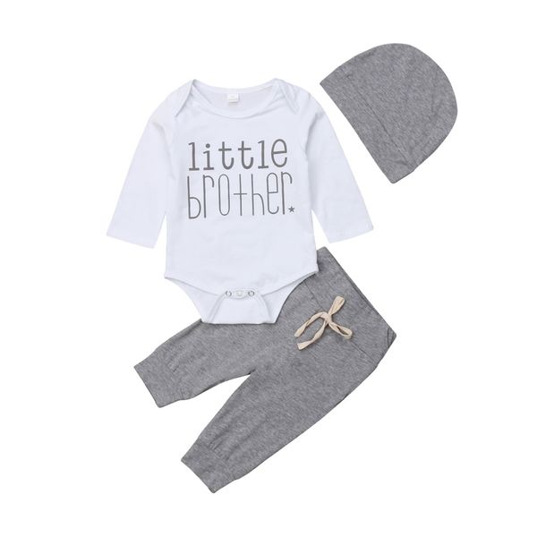 0-18m newborn infant kids baby boys autumn winter casual sets 3pcs letter long sleeve romper +grey pants+hats, White
0-18m newborn infant kids baby boys autumn winter casual sets 3pcs letter long sleeve romper +grey pants+hats, White