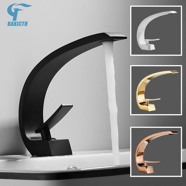 bathroom sink faucets bakicth modern mixer tap black/chrome wash basin faucet single handle and cold waterfall