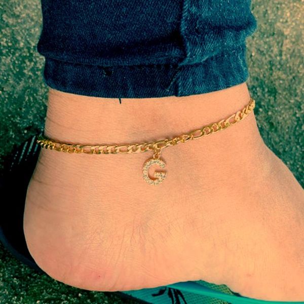 anklets caraquet 26 initial letter charm bracelet golden metal crystal alphabet cuban link anklet fashion jewelry christmas gift, Red;blue
anklets caraquet 26 initial letter charm bracelet golden metal crystal alphabet cuban link anklet fashion jewelry christmas gift, Red;blue