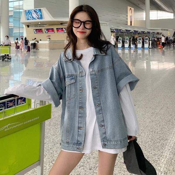 women's jackets half sleeve denim jacket for women korean style loose ins trendy spring 2021 all-matching bf casual top, Black;brown
women's jackets half sleeve denim jacket for women korean style loose ins trendy spring 2021 all-matching bf casual top, Black;brown