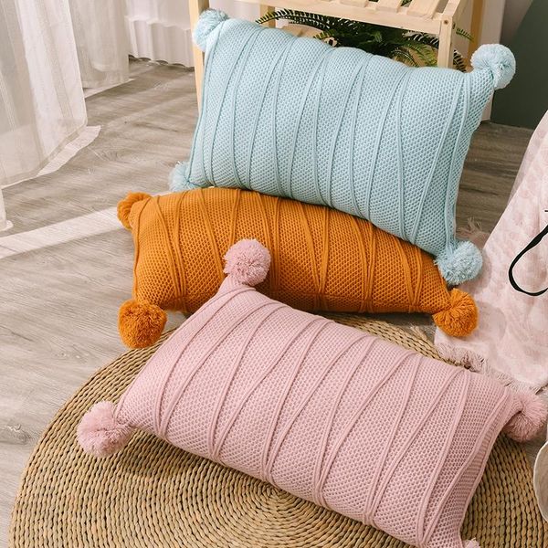 cushion/decorative pillow pompoms cushion cover rectangle pink blue orange case 35*55cm soft knit home decoration for living room sofa
cushion/decorative pillow pompoms cushion cover rectangle pink blue orange case 35*55cm soft knit home decoration for living room sofa