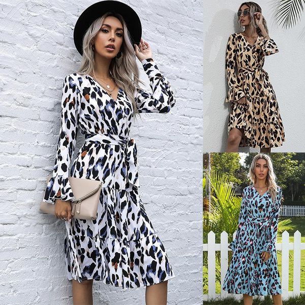 casual dresses linchen 2021 autumn women's midi dress with ruffles cuffs long sleeve leopard print female fashion stylish, Black;gray
casual dresses linchen 2021 autumn women's midi dress with ruffles cuffs long sleeve leopard print female fashion stylish, Black;gray