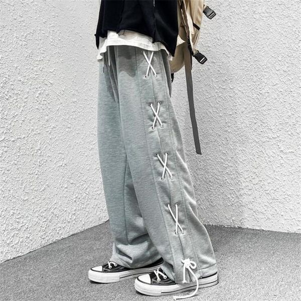 men's pants sides lacing up loose mens cotton sweatpants street fashion wide leg pant winter fleece warm trousers for man, Black
men's pants sides lacing up loose mens cotton sweatpants street fashion wide leg pant winter fleece warm trousers for man, Black