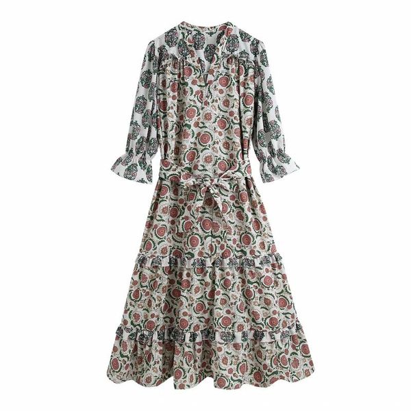 vintage elegant floral print ruffels with sahses pleated midi dress women 2021 fashion v-neck flare sleeve dresses vestidos casual, Black;gray
vintage elegant floral print ruffels with sahses pleated midi dress women 2021 fashion v-neck flare sleeve dresses vestidos casual, Black;gray