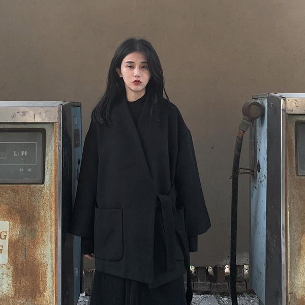 women's wool & blends supermile*2021 arrival winter women kimono style loose long coat elegant slim office ladies daily japanese, Black
women's wool & blends supermile*2021 arrival winter women kimono style loose long coat elegant slim office ladies daily japanese, Black