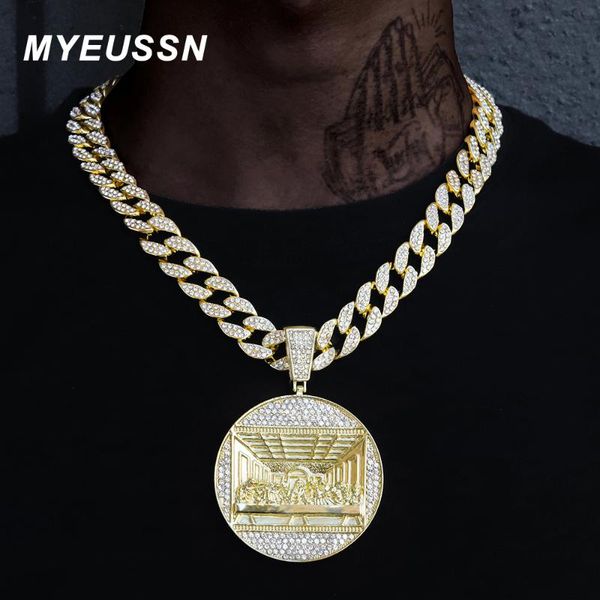 pendant necklaces hip hop last supper necklace men's jewelry iced out cuban link fashion men gift chain, Silver
pendant necklaces hip hop last supper necklace men's jewelry iced out cuban link fashion men gift chain, Silver