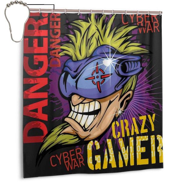 waterproof shower curtain crazy gamer words with futuristic controller with purple paint splashes background bathroom decor
waterproof shower curtain crazy gamer words with futuristic controller with purple paint splashes background bathroom decor