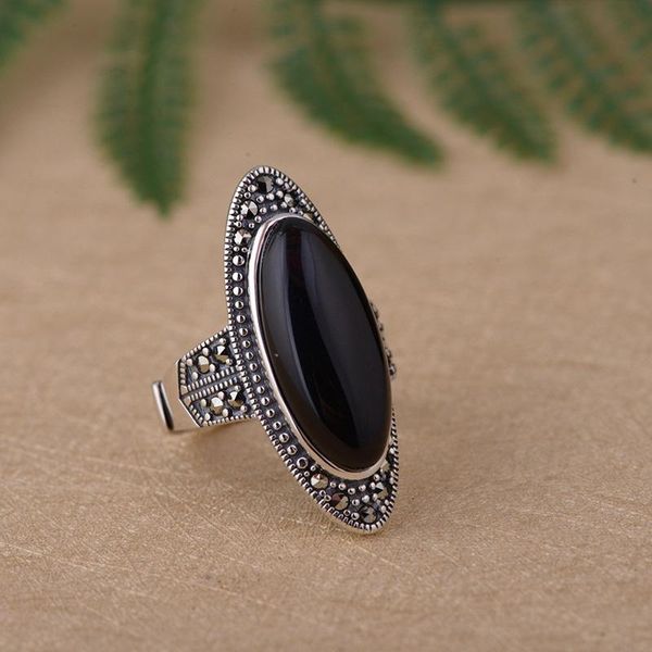 cluster rings real pure 925 silver women ring large antique natural black onyx stone elegant fine jewelry, Golden;silver
cluster rings real pure 925 silver women ring large antique natural black onyx stone elegant fine jewelry, Golden;silver