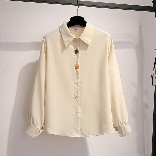 women's blouses & shirts korean style 2021 autumn long sleeves turn down collar casual chiffon shirt female ladies blouse a3634, White
women's blouses & shirts korean style 2021 autumn long sleeves turn down collar casual chiffon shirt female ladies blouse a3634, White