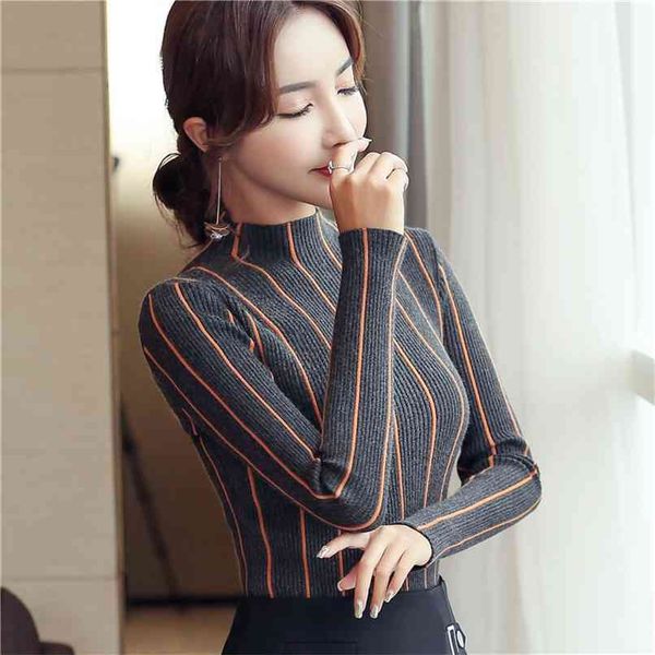 striped turtleneck pullover women winter thick sweater red korean ladies office knitted black pull femme 210520, White;black
striped turtleneck pullover women winter thick sweater red korean ladies office knitted black pull femme 210520, White;black